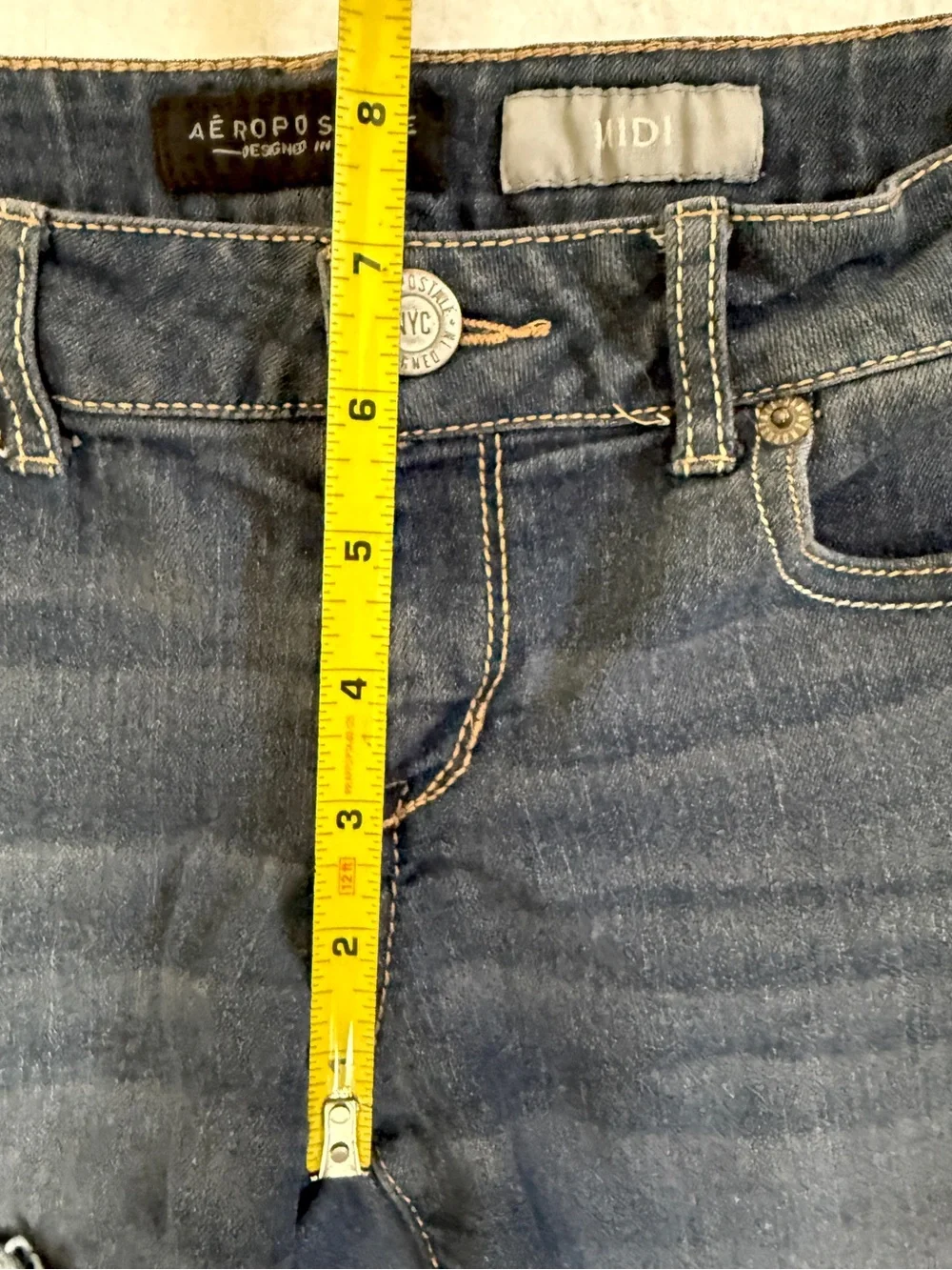 Aeropostale Midi Stretch Denim Shorts Sz 4